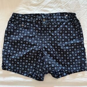Incotex Mare Swim Trunks Men IT 48 US M Navy Blue Daisy Print Mesh Lined
